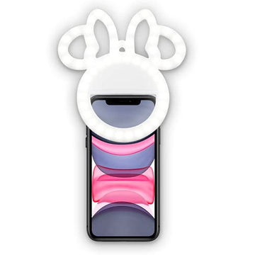 Disney Minnie Mouse Clip On Selfie Ring Light for Phone - Minnie Rechargeable LED Ring Light for iPhone and Other Devices- Minnie Mouse Small Ring Light - 3 Light Setting